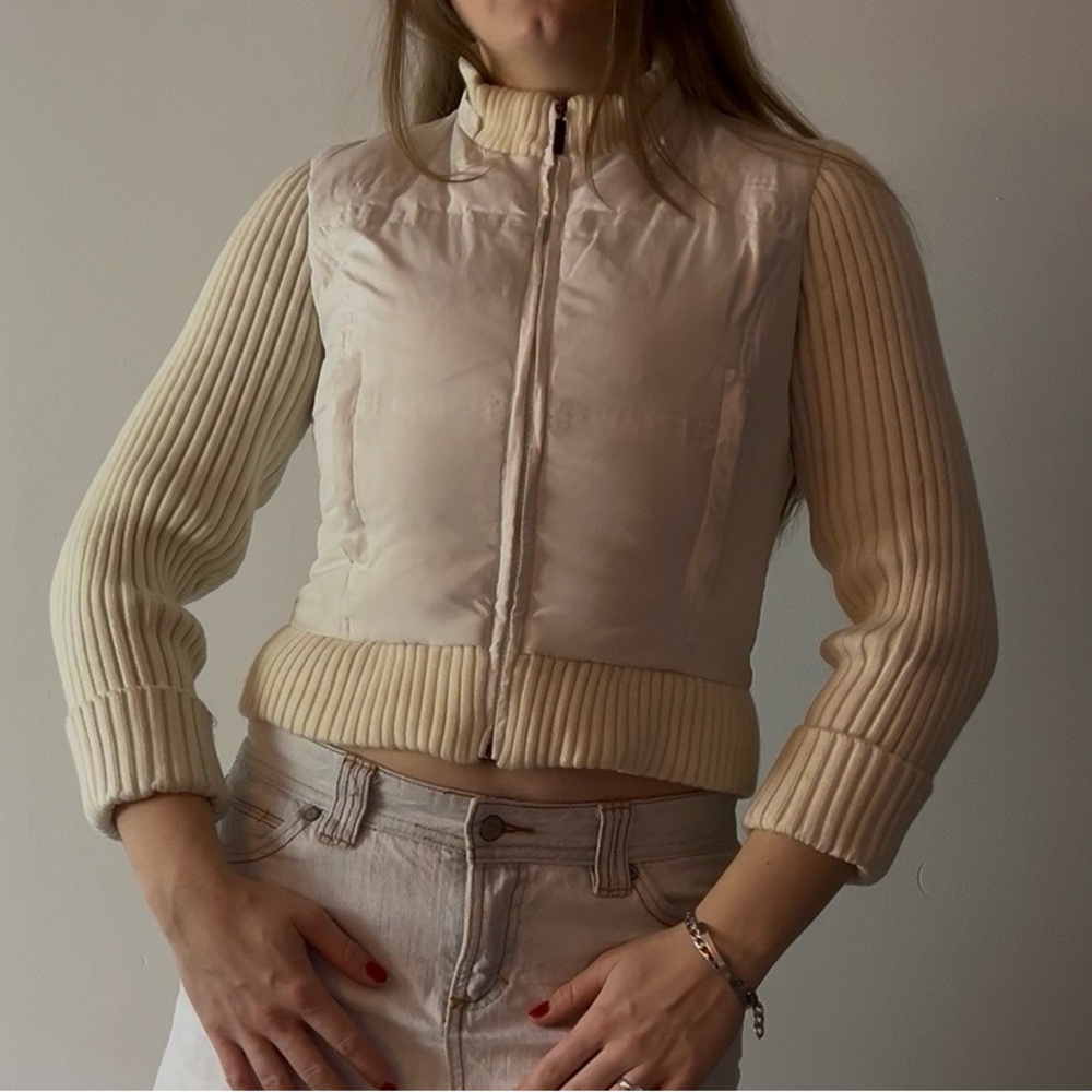 Anchor Blue Women's Cream Puffer Jacket